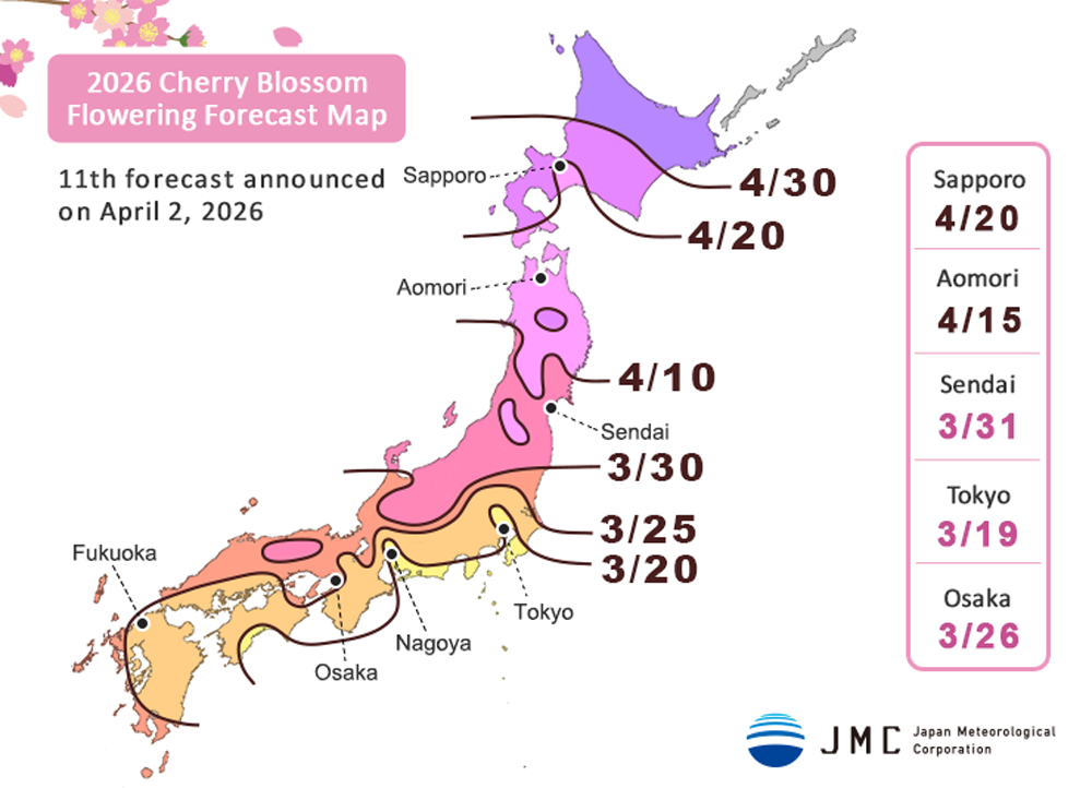 11th Release of JMC Sakura Forecast 2026 on April, 2