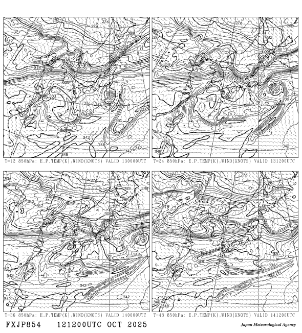 専門天気図 FXJP854 - ［専門気象情報］ 地球気